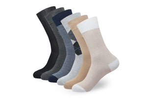 Men's Crew/ Midcalf length socks- Multicolor (6 Pairs)