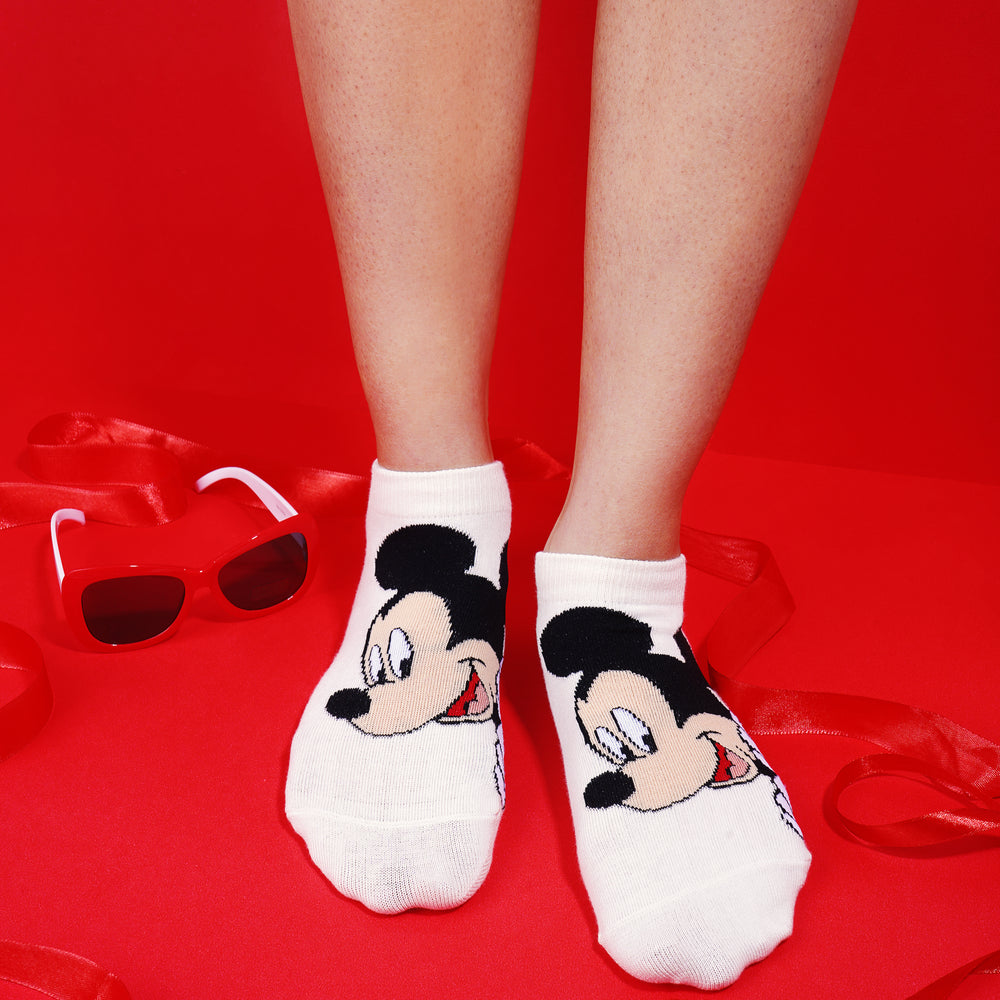 
                      
                        Balenzia x Disney Mickey & Minnie Themed Lowcut Socks for Women-  (Pack of 3 Pairs/1U)(Free Size)Cream
                      
                    