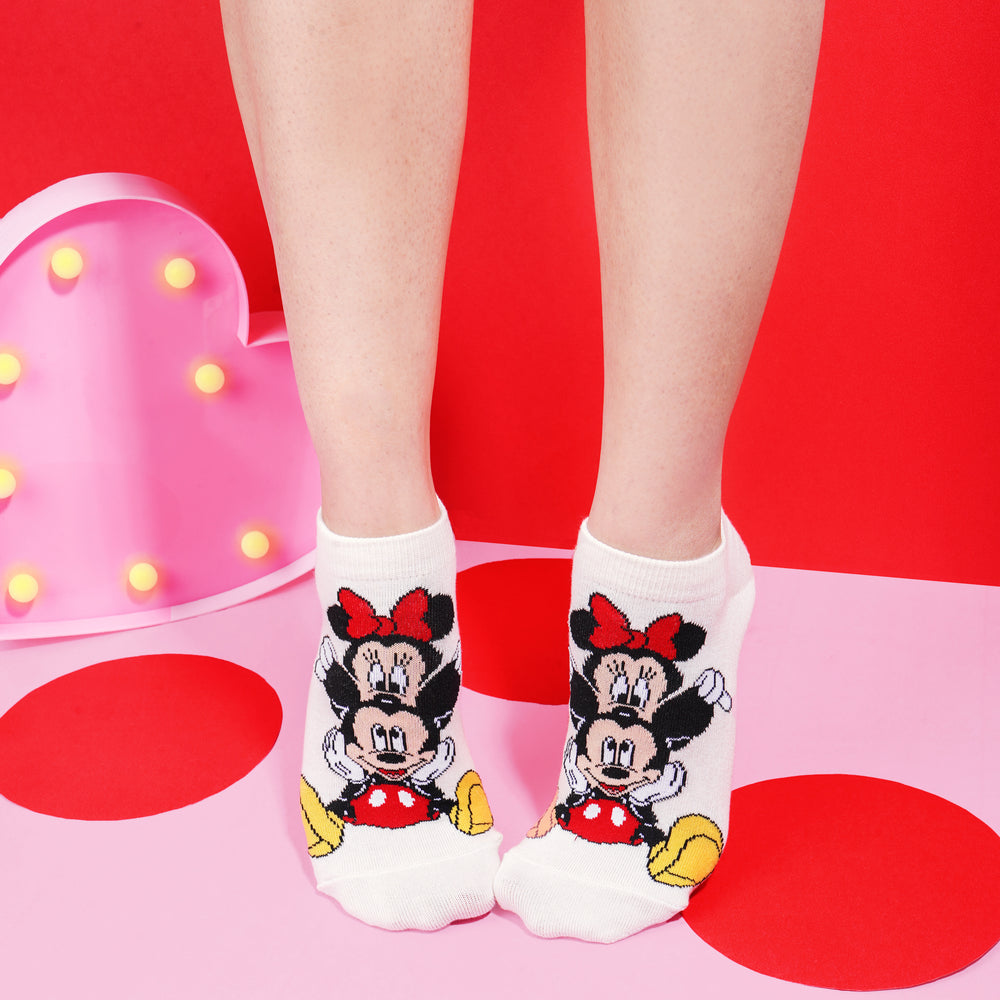 
                      
                        Balenzia x Disney Mickey & Minnie Themed Lowcut Socks for Women-  (Pack of 3 Pairs/1U)(Free Size)Cream
                      
                    