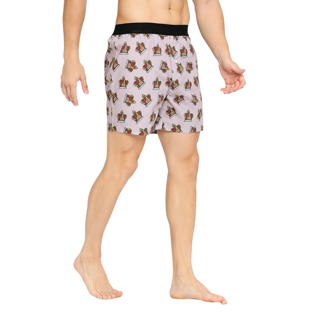 BZ INNERWEAR | Rick and Morty-Men's Boxer | 100% Cotton | Purple Boxer | Pack of 1