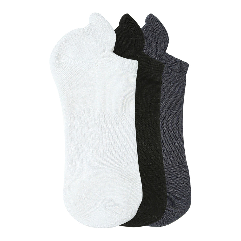 Balenzia Men's Bamboo Black, White, Grey Low-cuts Socks | Pack of 3
