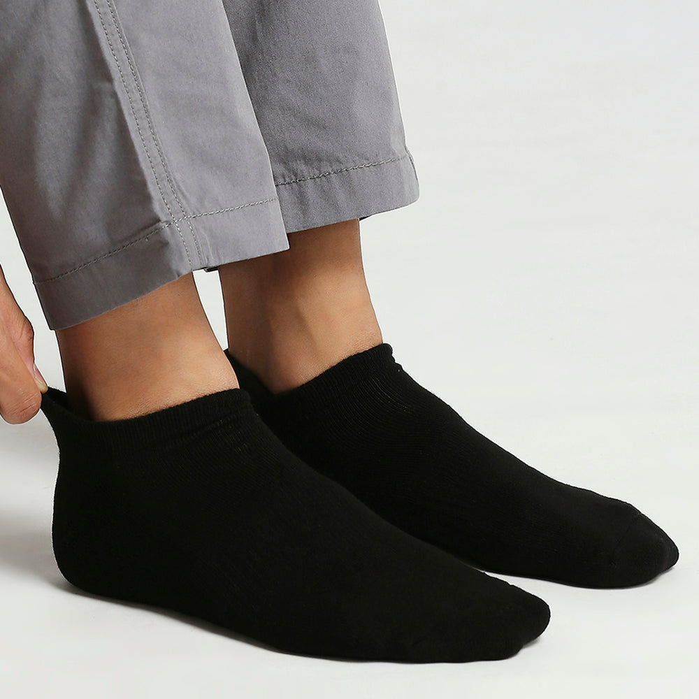 Balenzia Men's Bamboo Black, White, Grey Low-cuts Socks | Pack of 3