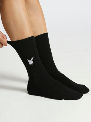 BALENZIA Men's Playboy Solid Crew Socks  |  3-Pack | Free Size