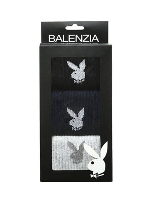 BALENZIA Men's Playboy Solid Crew Socks  |  3-Pack | Free Size