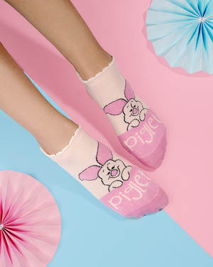 Balenzia x Disney Winnie the Pooh Lowcut socks for Women-Pooh,Piglet,Eeyore (Pack of 3 Pairs/1U)(Free Size) Yellow, Pink, Blue