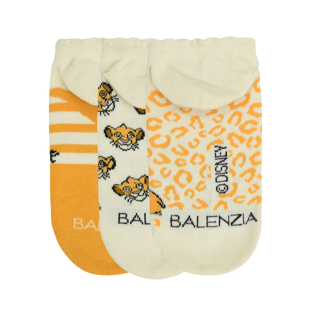 
            
                Load image into Gallery viewer, Balenzia X Disney Lion King Simba Ankle Socks for Women | Pack of 3
            
        
