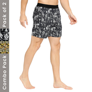 BZ INNERWEAR-Justice League-Men's Boxers Combo | 100% Cotton | Pack of 2