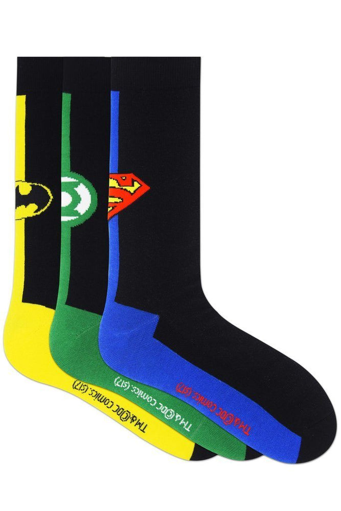 Justice League By Balenzia Crew Socks for Men (Pack of 3 Pairs/1U)