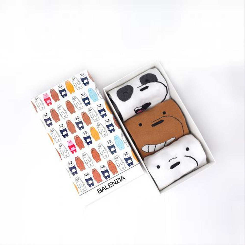
            
                Load image into Gallery viewer, We Bare Bear Gift Pack for Kids-Lowcut Socks (7-9 YEARS)(Pack of 3 Pairs/1U) - Balenzia
            
        