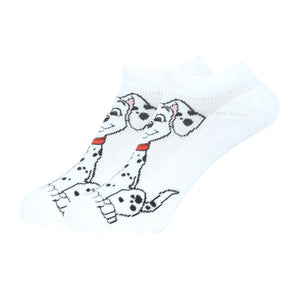 Balenzia x Disney Character Cushioned Ankle socks for women-101 Dalmations (Pack of 1 Pair/1U)-White - Balenzia