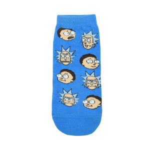 
            
                Load image into Gallery viewer, Balenzia X Rick and Morty Cotton Lowcut Character socks for Men (Pack of 3) (Free Size) (Blue, Cream) - Balenzia
            
        