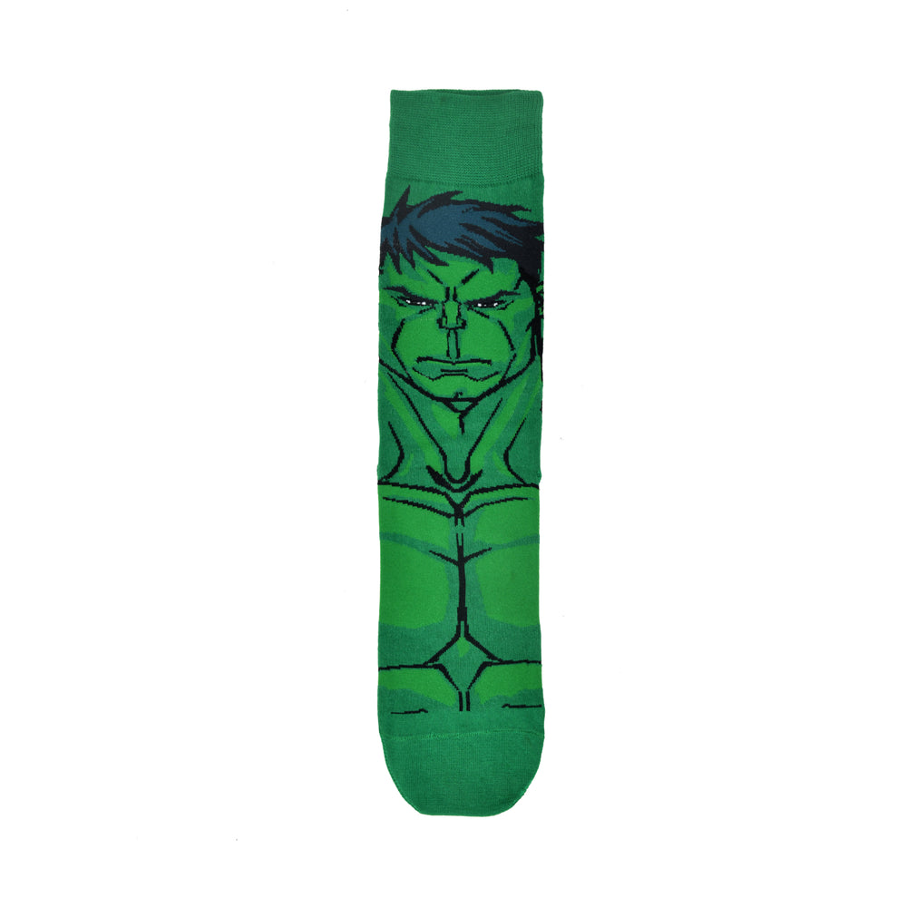 Balenzia x Marvel Character Crew & Ankle Length Sock for Men- "THE INCREDIBLE HULK" Gift Pack (Pack of 2 Pairs/1U)(Free Size) Green & Black - Balenzia