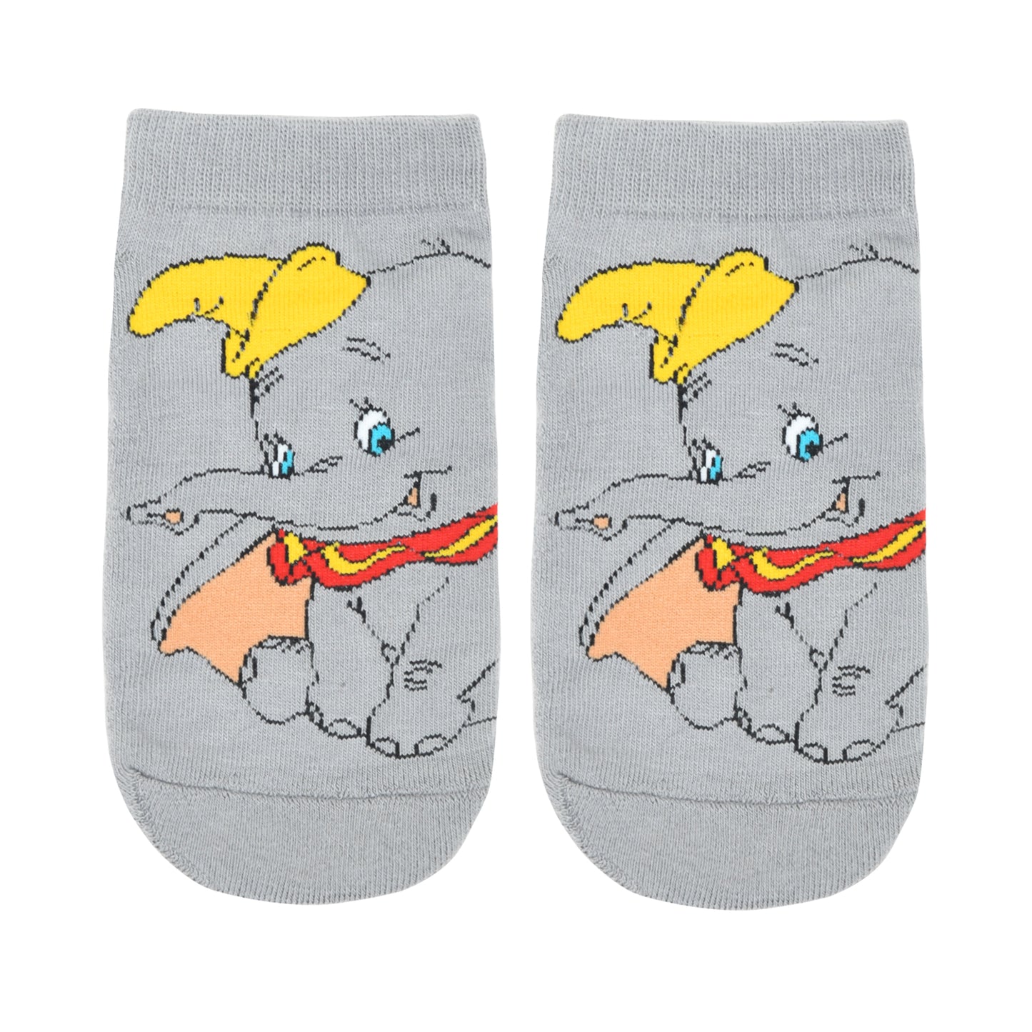 Balenzia X Disney Character Cushioned Ankle socks for women-Dumbo (Pack of 1 Pair/1U)-Grey - Balenzia