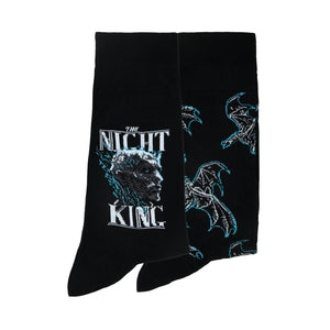 
            
                Load image into Gallery viewer, BALENZIA X GAME OF THRONES The Night King &amp;amp; Viserion, the ice dragon Crew Length Socks for Men (Free Size) (Pack of 2 Pairs/1U)Black - Balenzia
            
        