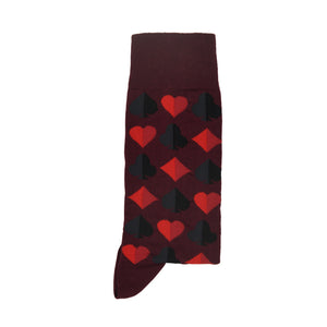Balenzia Special Edition Poker Crew Socks for Men (Free Size) (Pack of 1 Pair) (Maroon) - Balenzia