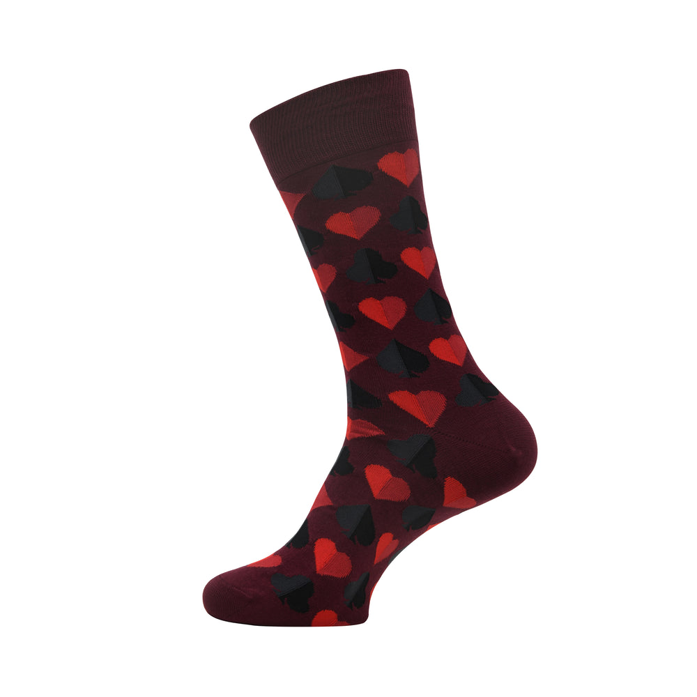 
            
                Load image into Gallery viewer, Balenzia Special Edition Poker Crew Socks for Men (Free Size) (Pack of 2 Pairs) (Maroon and Black) - Balenzia
            
        