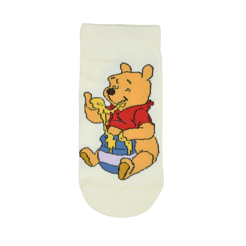 Balenzia x Disney Winnie the Pooh Lowcut socks for Women-Pooh,Piglet,Eeyore (Pack of 3 Pairs/1U)(Free Size) Cream, Pink, Blue - Balenzia