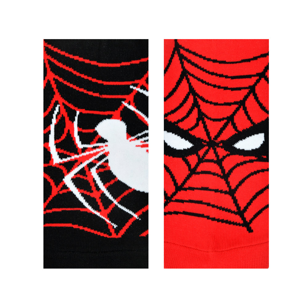 Balenzia x Marvel The Amazing Spider-Man Themed Ankle Length Socks for Men (Pack of 2 Pairs/1U)(Free Size) Red,Blue - Balenzia
