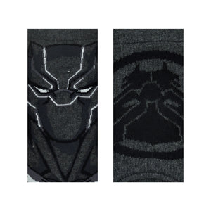 Balenzia x Marvel Character Crew & Loafer/invisible Sock for Men- "THE LEGENDARY BLACK PANTHER" Gift Pack (Pack of 2 Pairs/1U)(Free Size) D.Grey - Balenzia