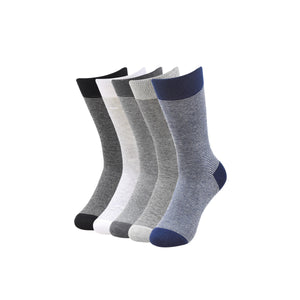 Balenzia Men's Striped Crew Socks-(Pack of 5 Pairs/1U) - Balenzia