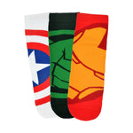 Balenzia X Marvel Iron Man,Captain America & HulK High Ankle Length Socks for Men-(Pack of 3 Pairs/1U)(Free Size)White,Red,Green - Balenzia