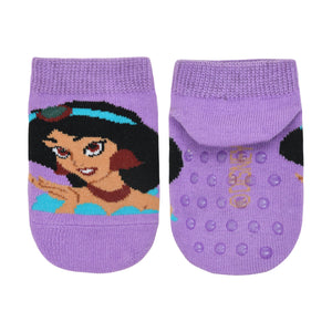 Balenzia x Disney Princess Anti-Skid Lowcut socks for Kids- Snow White, Jasmine (Pack of 2 Pairs/1U) (White, Purple) - Balenzia