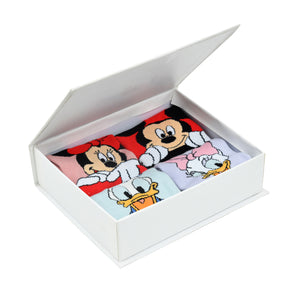 Balenzia x Disney Mickey & Friends Gift Box for Women- (Pack of 4 Pairs/1U)(Free Size) Multicolour - Balenzia