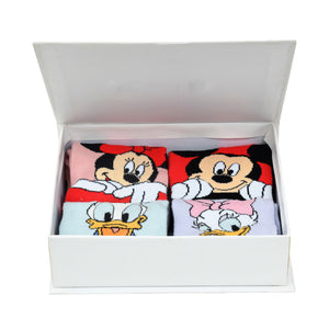 Balenzia x Disney Mickey & Friends Gift Box for Women- (Pack of 4 Pairs/1U)(Free Size) Multicolour - Balenzia