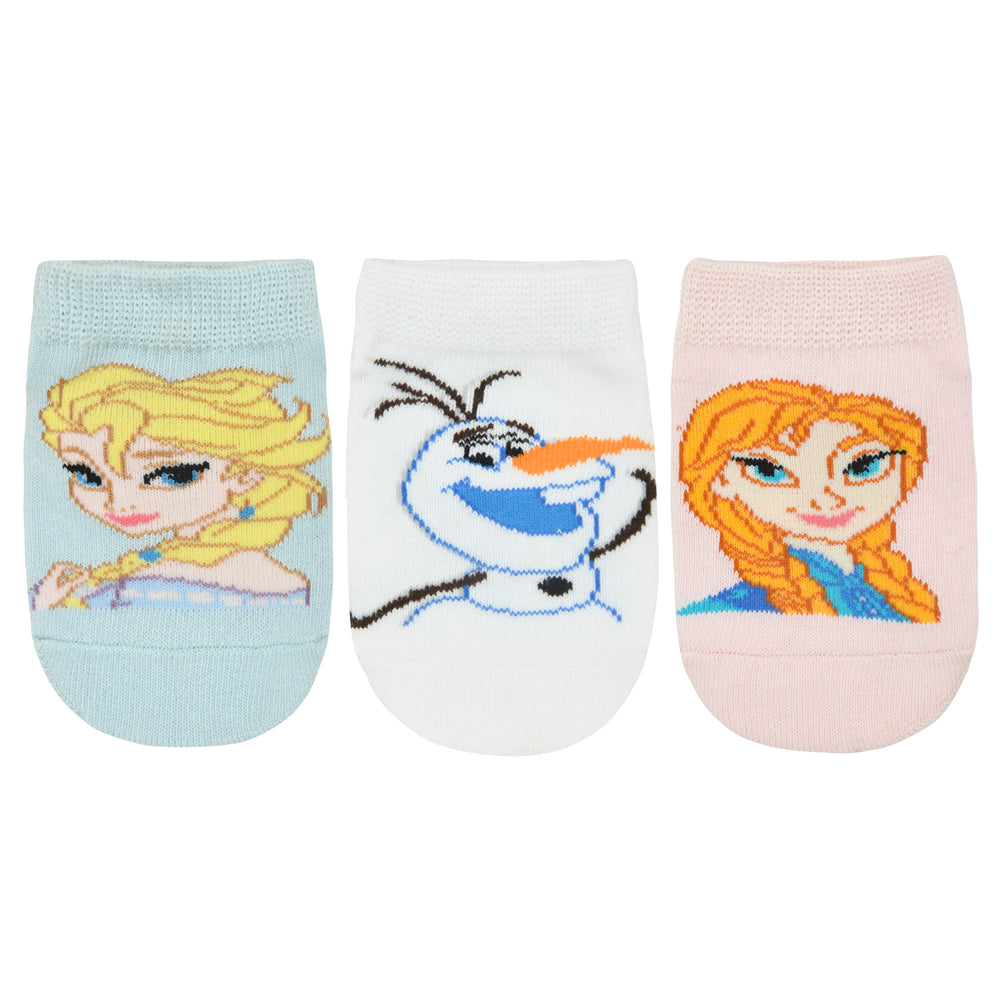 
            
                Load image into Gallery viewer, Balenzia x Disney Anti-Skid Lowcut socks for Kids | Disney Frozen Socks for Girls-Elsa, Anna, Olaf (Pack of 3Pairs/1U) (Pink, Blue, White) - Balenzia
            
        