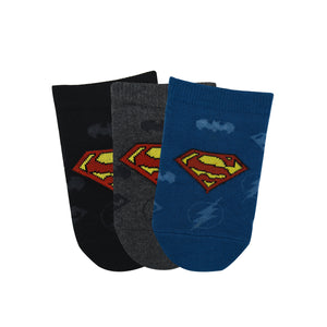 Justice League By Balenzia Low Cut Socks for Kids (Pack of 3 Pairs/1U) - Balenzia