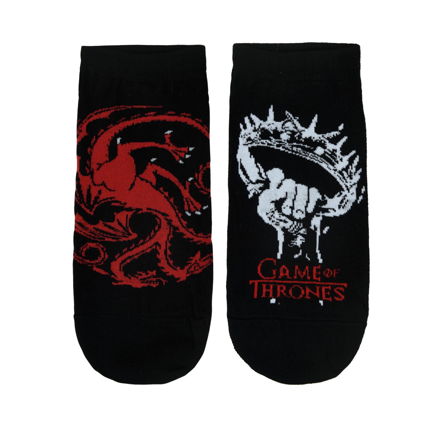 BALENZIA X GAME OF THRONES HOUSE TARGARYEN Ankle Length/Lowcut Socks for Men (Free Size) (Pack of 2 Pairs/1U)Black - Balenzia