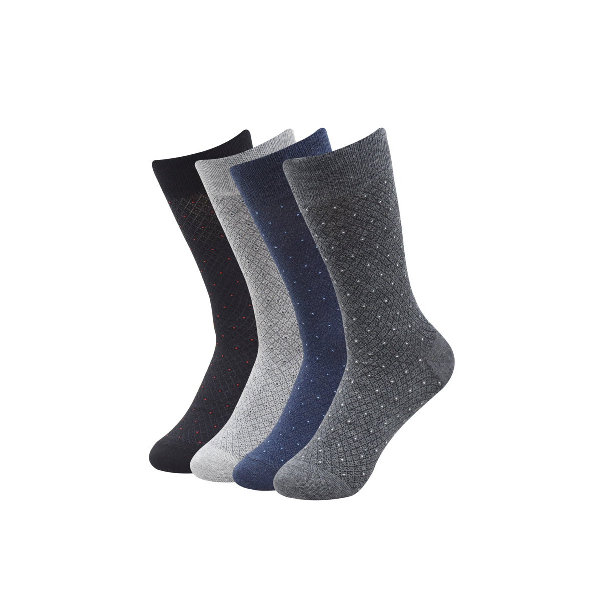 Balenzia Men's Small Polka Modal Crew length Socks (Pack of 4 Pairs/1U) - Balenzia