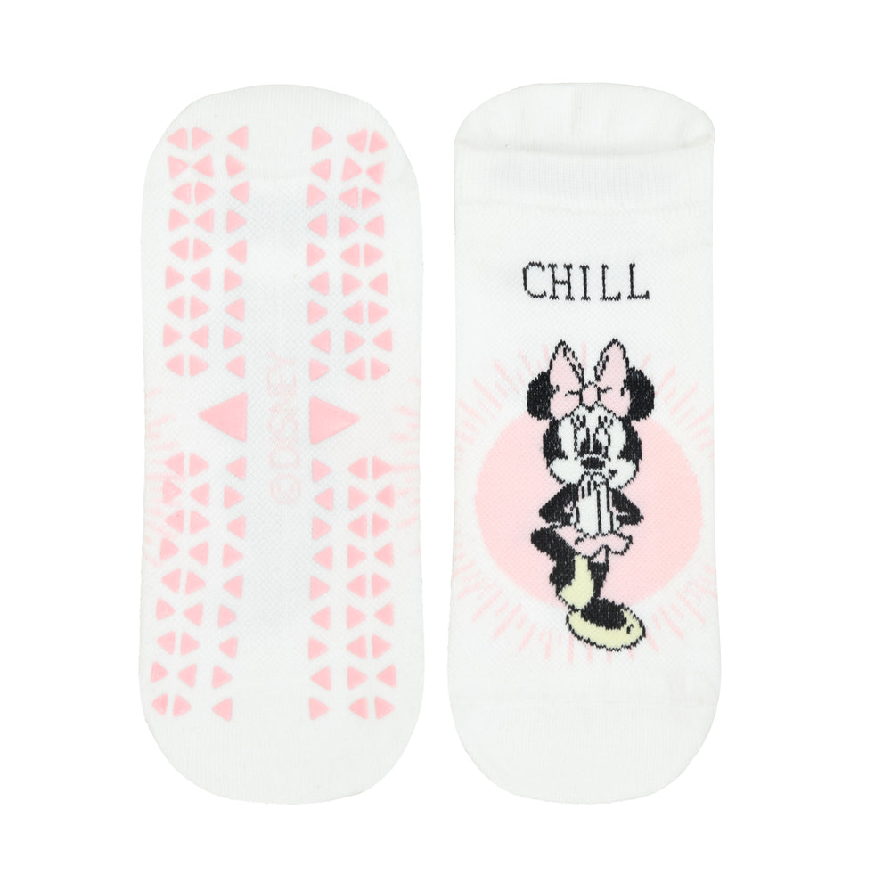 Balenzia x Disney Character Anti Bacterial Yoga socks for Women with Anti Skid - Daisy & Minnie (Pack of 2 Pairs/1U)White Pink - Balenzia
