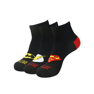 Justice League By Balenzia Ankle Socks For Men (Pack Of 3 Pairs/1U) - Balenzia
