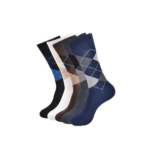Balenzia Men's Classic Argyle Socks- (Pack of 5 Pairs/1U) ( Multicoloured) - Balenzia