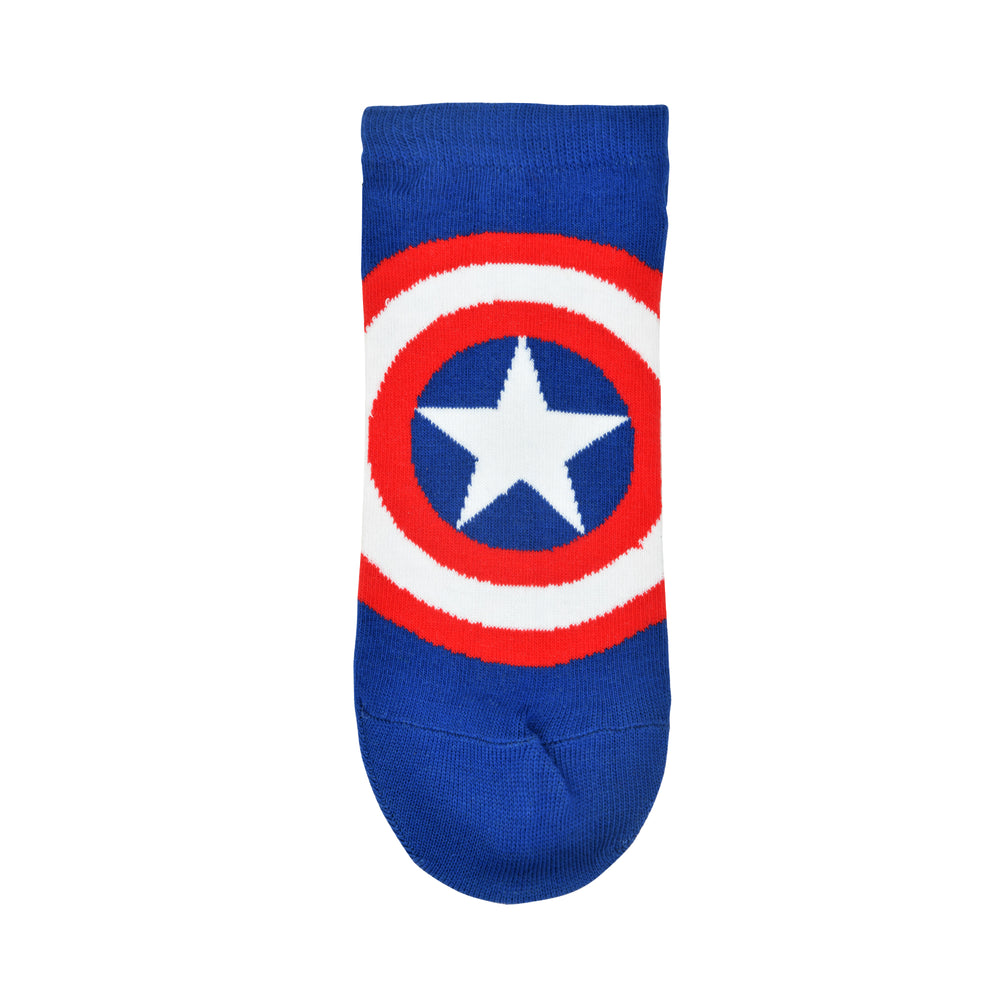 Balenzia X Marvel Iron Man,Captain America & Hulk Logo Ankle Length Socks for Men-(Pack of 3 Pairs/1U)(Free Size)Blue,Red,Green - Balenzia
