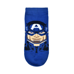 Balenzia X Marvel Character Iron Man,Captain America & Hulk Themed Ankle Length Socks for Men-(Pack of 3 Pairs/1U)(Free Size)Blue,Red,Green - Balenzia