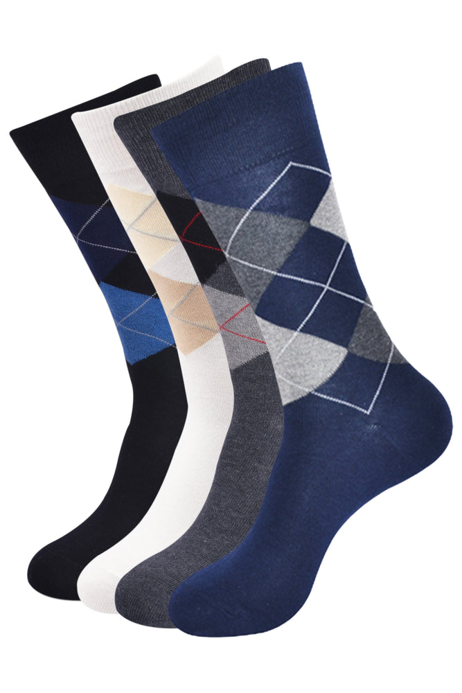 
            
                Load image into Gallery viewer, Balenzia Men&amp;#39;s Classic Argyle Socks- (Pack of 4 Pairs/1U) ( Multicoloured) - Balenzia
            
        
