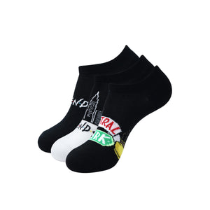 
            
                Load image into Gallery viewer, Balenzia x Friends Friends Logo &amp;amp; Central Perk Lowcut Socks for Women (Pack of 3/3U) - Black - Balenzia
            
        