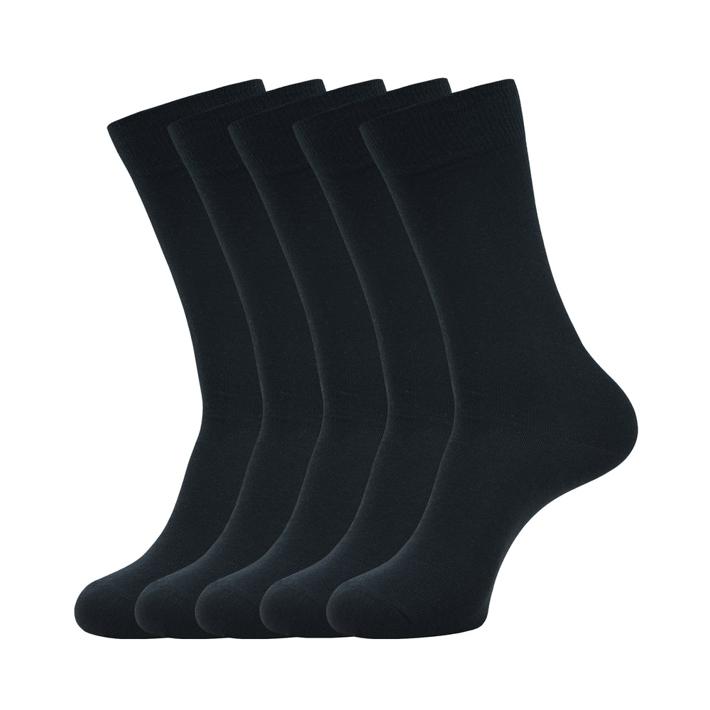 Balenzia Men's Cotton Solid Ankle Socks, Free Size-(23 cm),(Pack of 5