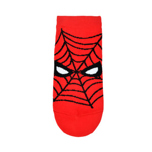 Balenzia x Marvel Character Crew & Lowcut/Ankle Length Sock for Men- "THE AMAZING SPIDER-MAN" Gift Pack (Pack of 2 Pairs/1U)(Free Size) Red - Balenzia