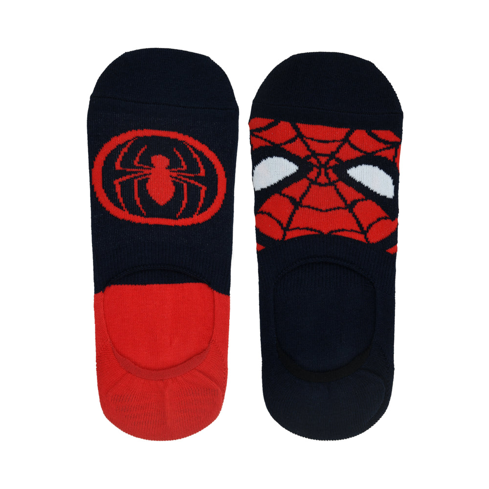 Balenzia x Marvel The Amazing Spider-Man Loafer/Invisible socks for Men (Pack of 2 Pairs/1U)(Free Size) Red,Blue - Balenzia