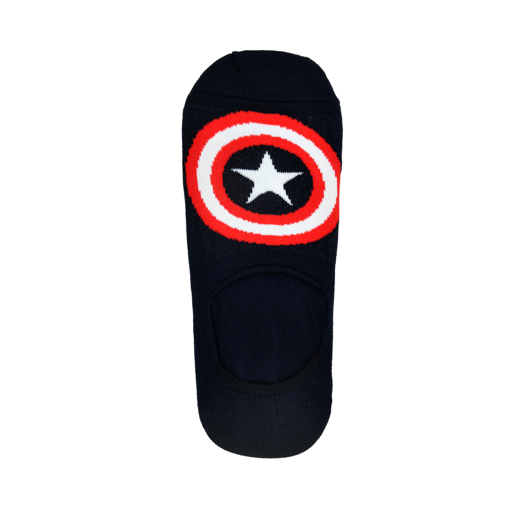Balenzia X Marvel Black Panther,Captain America & Hulk Logo Loafer/Invisible Socks for Men-(Pack of 3 Pairs/1U)(Free Size)Grey,Navy,Purple - Balenzia