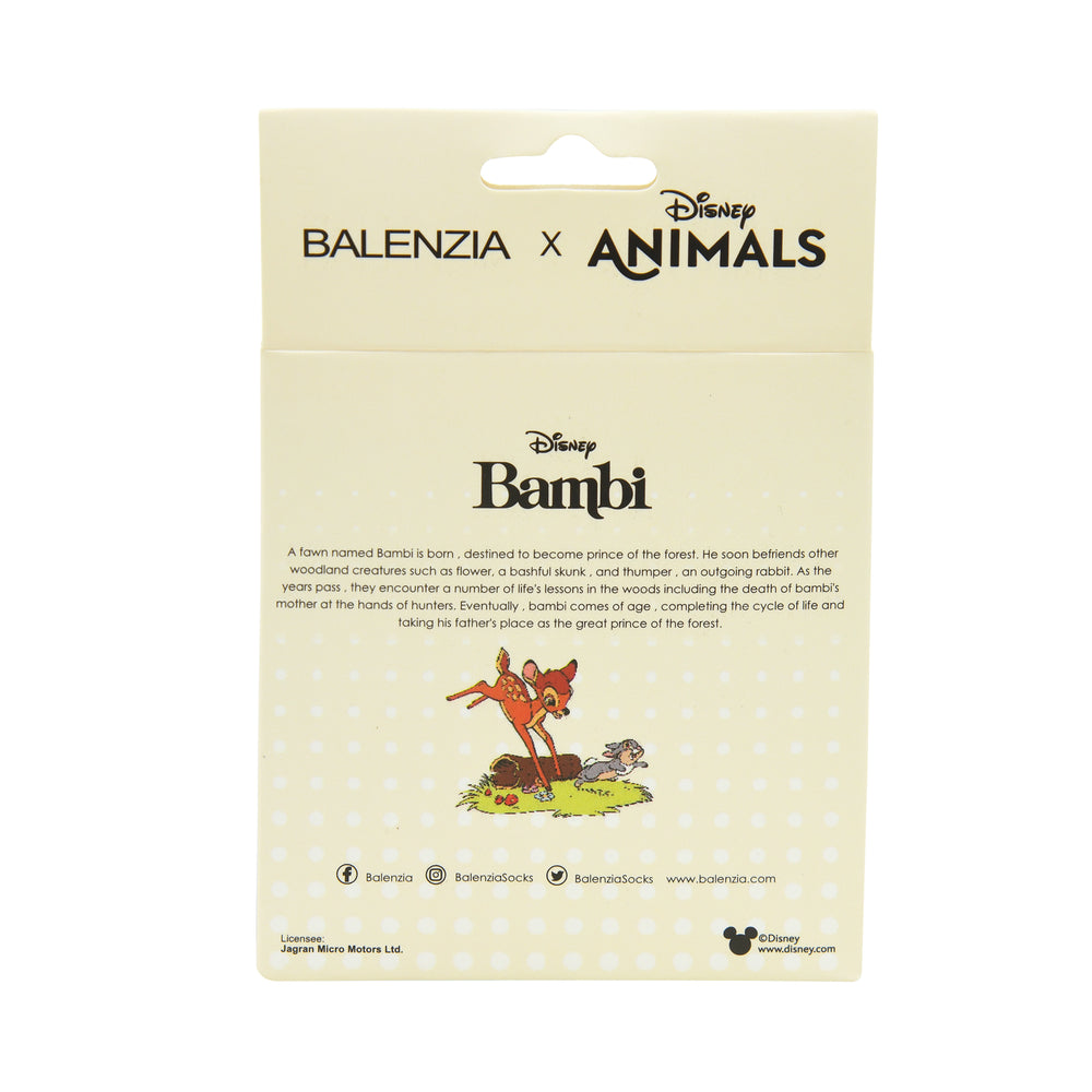 Balenzia X Disney Character Cushioned Ankle socks for women-Bambi(Pack of 1 Pair/1U)-Cream - Balenzia