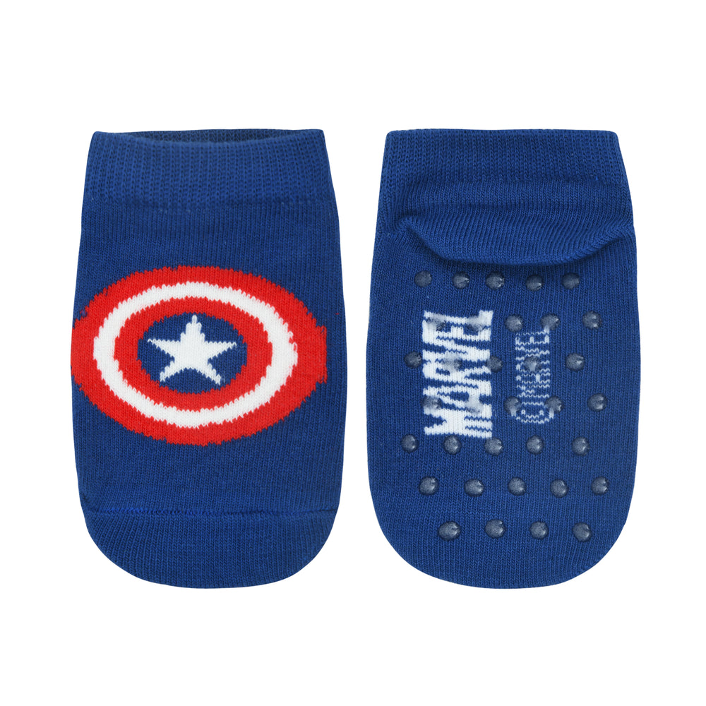 Balenzia x Marvel Anti-Skid Lowcut socks for Kids- Iron Man, Hulk, Captain America (Black, Red, Blue) (Pack of 3 Pairs/1U) - Balenzia