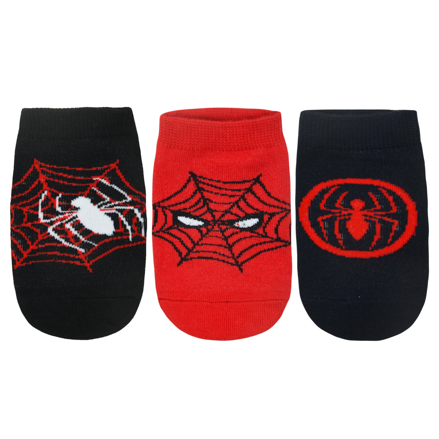 Balenzia x Marvel Anti- Skid Lowcut socks for Kids- Spiderman (Pack of 3 Pairs/1U) (Red, Navy, Blue) - Balenzia