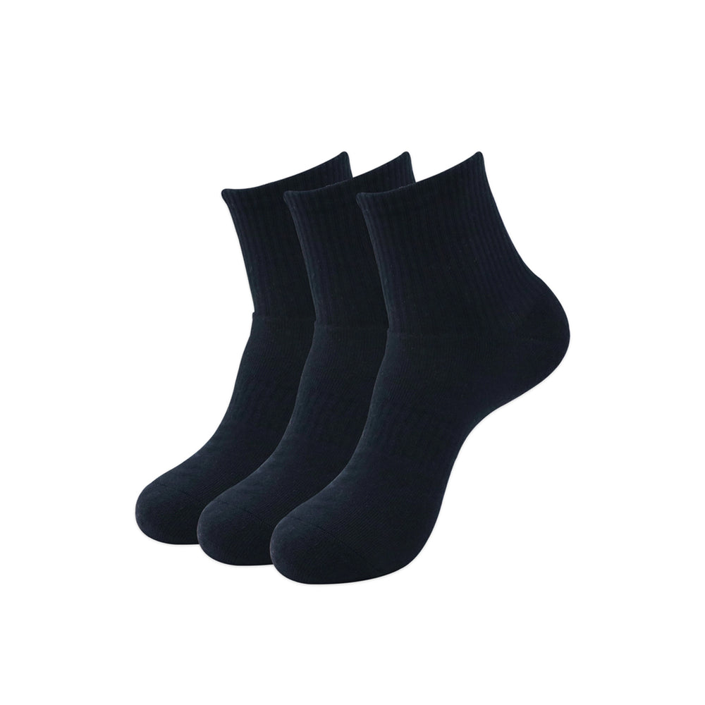 3-12 Pairs Men's Cotton Rich Black Cushion Sole Sport Work Socks Size 6-11