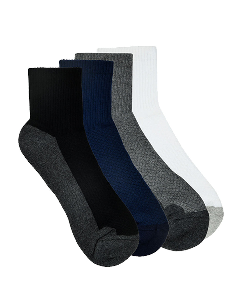 Balenzia Men’s Cushioned High Ankle Sports Socks (Free Size) Pack of 4 Pairs/1U (Multi Colour) Terry/Towel Ankle Socks for Men - Balenzia