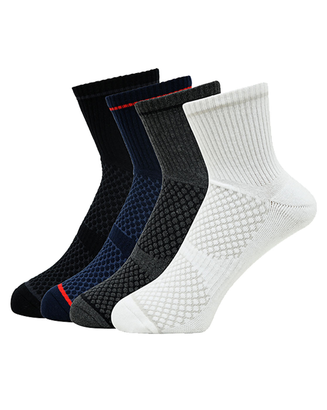 Balenzia Men’s Cushioned High Ankle Sports Socks (Free size) Pack of 4 Pairs/1U (multi colour) Terry/Towel Ankle Socks for Men - Balenzia