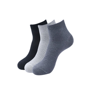 
            
                Load image into Gallery viewer, Balenzia Men&amp;#39;s Cotton Ankle Socks-(Pack of 3 Pairs/1U)-(Black,L.Grey,D.Grey) - Balenzia
            
        